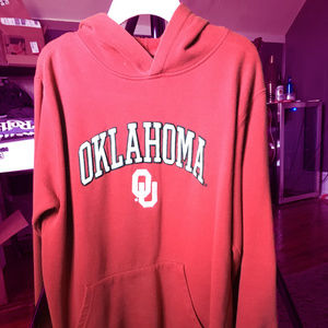 Red Oklahoma Sooners Football OU Hoodie Youth SM